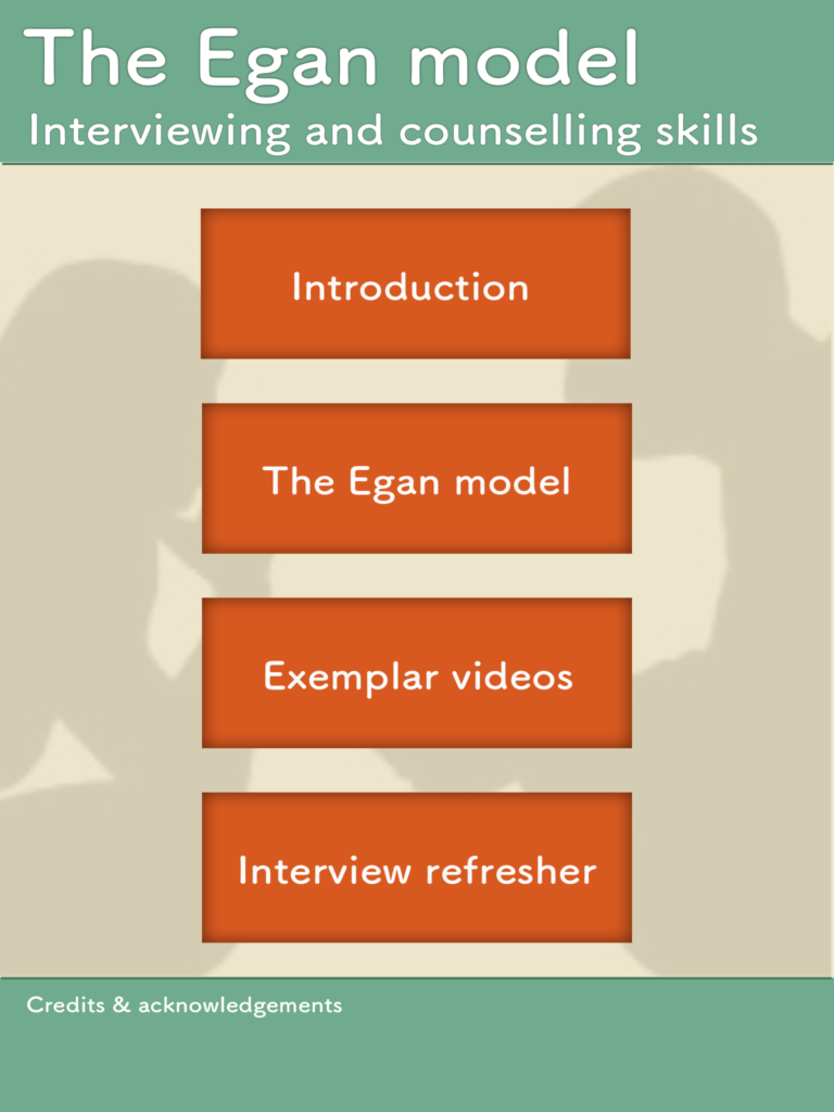 Screenshot of the Egan Prototype App